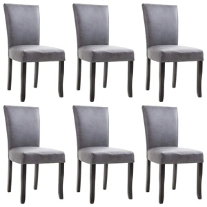 277169  Dining Chairs 6 pcs Grey Faux Suede Leather (3x249044)