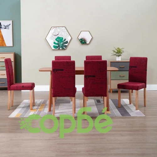 Трапезни столове, 6 бр, виненочервени, текстил ➤ топ цена ➤ sorbe.bg