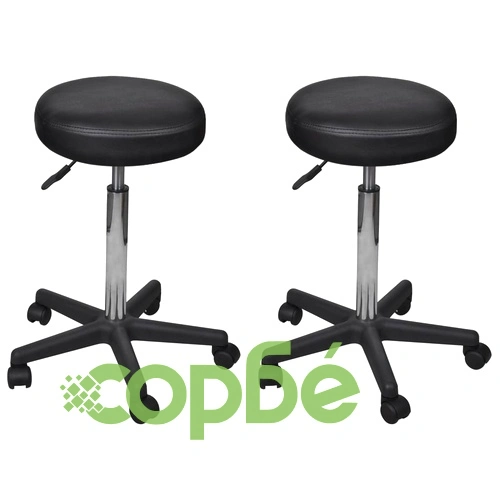 Офис табуретки, 2 бр, черни, 35,5x84 см, изкуствена кожа ➤ топ цена ➤ sorbe.bg