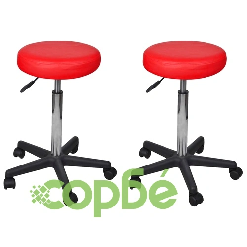 Офис табуретки, 2 бр, червени, 35,5x84 см, изкуствена кожа ➤ топ цена ➤ sorbe.bg