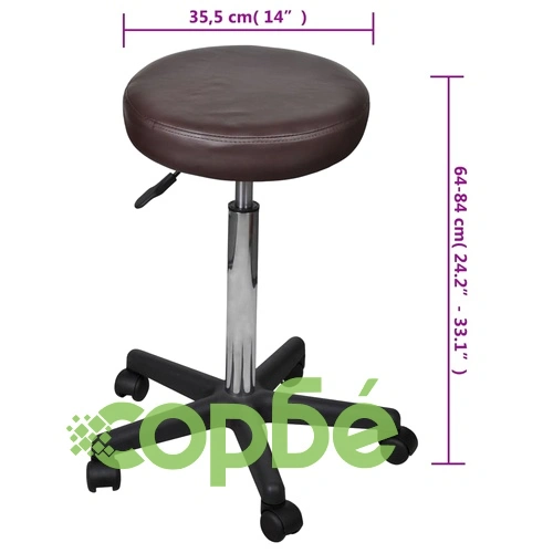 Офис табуретки, 2 бр, кафяви, 35,5x84 см, изкуствена кожа ➤ топ цена ➤ sorbe.bg