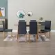 Трапезни столове, 6 бр, сиви, изкуствен велур