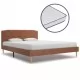 Легло с матрак от мемори пяна, кафяво, плат, 140x200 см
