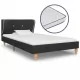 Легло с матрак от мемори пяна тъмносиво конопен плат 90x200 см