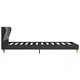 Легло с матрак от мемори пяна тъмносиво конопен плат 90x200 см