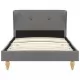 Легло с матрак от мемори пяна, светлосиво, плат, 90x200 см