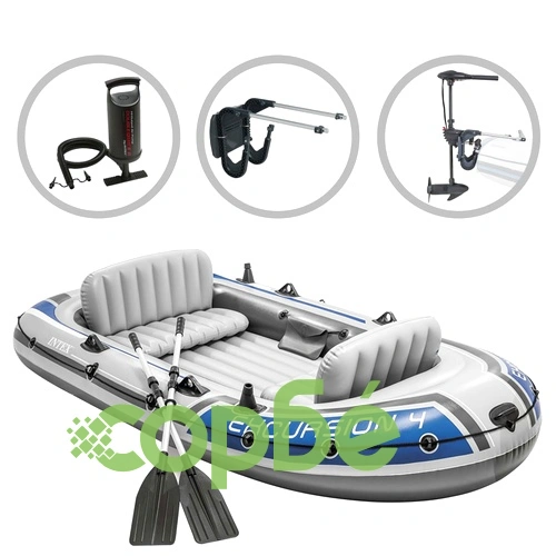 Intex Надуваем комплект лодка Excursion 4 с двигател и скоба ➤ топ цена ➤ sorbe.bg