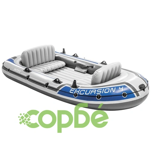 Intex Надуваем комплект лодка Excursion 4 с двигател и скоба ➤ топ цена ➤ sorbe.bg