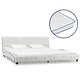 Легло с мемори матрак, бяло, изкуствена кожа, 180x200 см