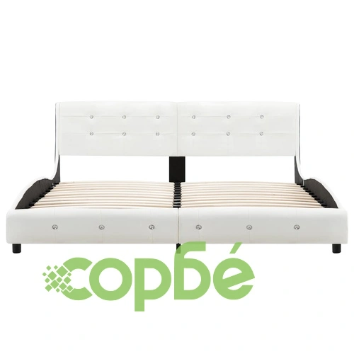 Легло с мемори матрак, бяло, изкуствена кожа, 180x200 см ➤ топ цена ➤ sorbe.bg