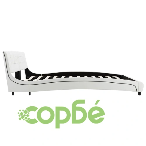 Легло с мемори матрак, бяло, изкуствена кожа, 180x200 см ➤ топ цена ➤ sorbe.bg