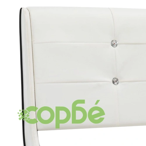 Легло с мемори матрак, бяло, изкуствена кожа, 180x200 см ➤ топ цена ➤ sorbe.bg