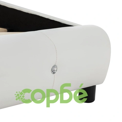 Легло с мемори матрак, бяло, изкуствена кожа, 180x200 см ➤ топ цена ➤ sorbe.bg