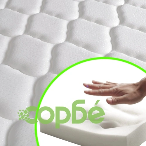 Легло с мемори матрак, сиво, изкуствена кожа, 180x200 см ➤ топ цена ➤ sorbe.bg