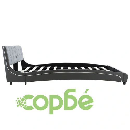 Легло с мемори матрак, сиво, изкуствена кожа, 180x200 см ➤ топ цена ➤ sorbe.bg