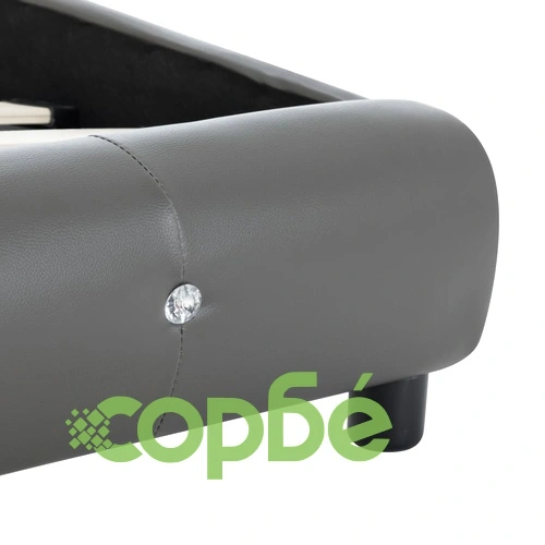 Легло с мемори матрак, сиво, изкуствена кожа, 180x200 см ➤ топ цена ➤ sorbe.bg