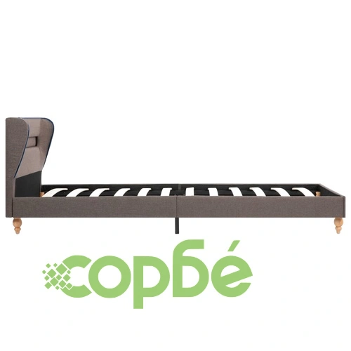 Легло с LED и матрак от мемори пяна, таупе, плат, 90x200 см ➤ топ цена ➤ sorbe.bg