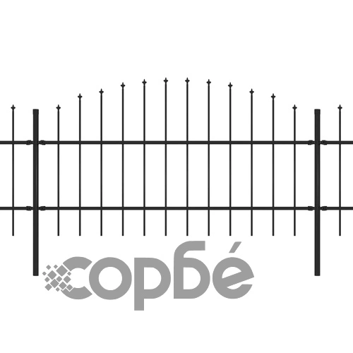 Градинска ограда с връх тип копие, стомана, 1070x100 см, черна ➤ топ цена ➤ sorbe.bg