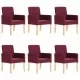 Трапезни столове, 6 бр, виненочервени, изкуствена кожа