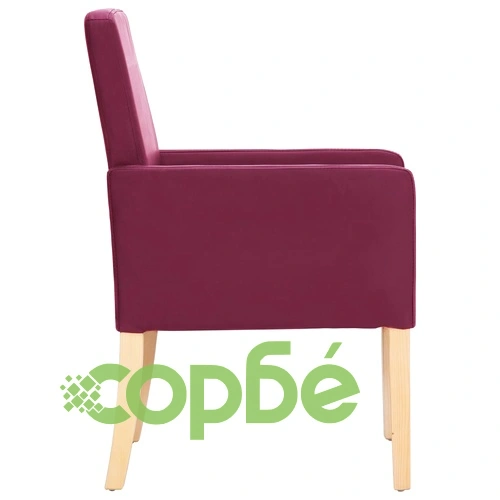 Трапезни столове, 6 бр, виненочервени, изкуствена кожа ➤ топ цена ➤ sorbe.bg