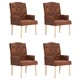 Трапезни столове, 4 бр, кафяви, изкуствен велур