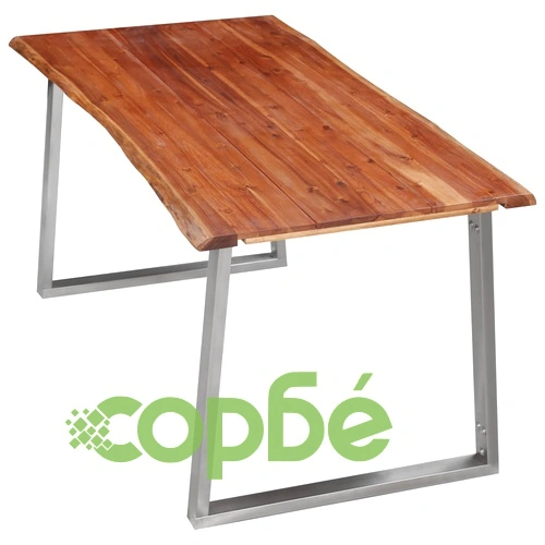 Трапезен комплект, 3 части, акация масив, кафяв ➤ топ цена ➤ sorbe.bg