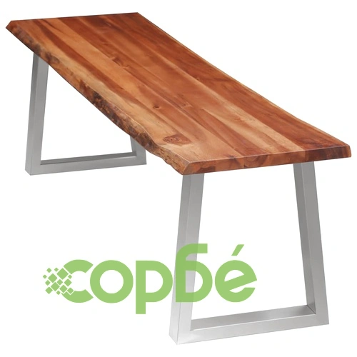 Трапезен комплект, 3 части, акация масив, кафяв ➤ топ цена ➤ sorbe.bg