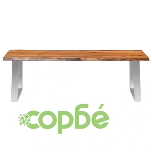 Трапезен комплект, 3 части, акация масив, кафяв ➤ топ цена ➤ sorbe.bg