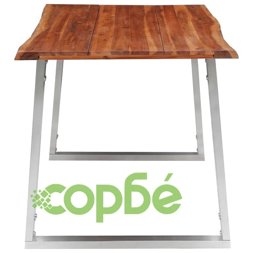 Трапезен комплект, 3 части, акация масив, кафяв ➤ топ цена ➤ sorbe.bg