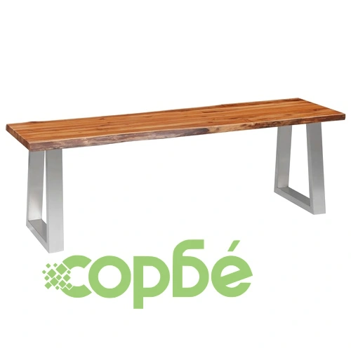 Трапезен комплект, 3 части, акация масив, кафяв ➤ топ цена ➤ sorbe.bg