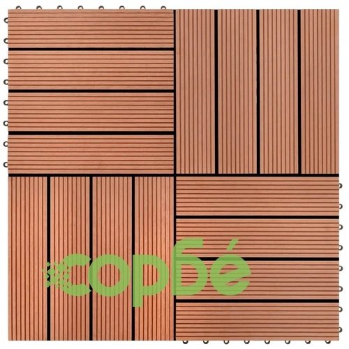 22 бр декинг плочки, 30x30 см, 2 кв.м., WPC, кафяви ➤ топ цена ➤ sorbe.bg