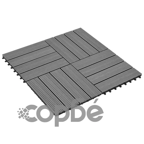 22 бр декинг плочки, 30x30 см, 2 кв.м., WPC, сиви ➤ топ цена ➤ sorbe.bg