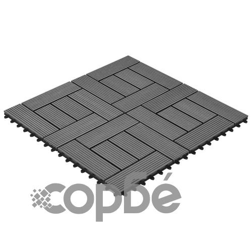 22 бр декинг плочки, 30x30 см, 2 кв.м., WPC, сиви ➤ топ цена ➤ sorbe.bg
