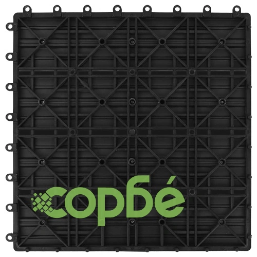 22 бр декинг плочки, 30x30 см, 2 кв.м., WPC, черни ➤ топ цена ➤ sorbe.bg