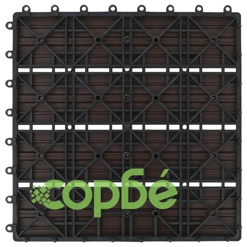 22 бр декинг плочки, 30x30 см, 2 кв.м., WPC, тъмнокафяви ➤ топ цена ➤ sorbe.bg