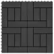 22 бр декинг плочки, 30x30 см, 2 кв.м., WPC, черни