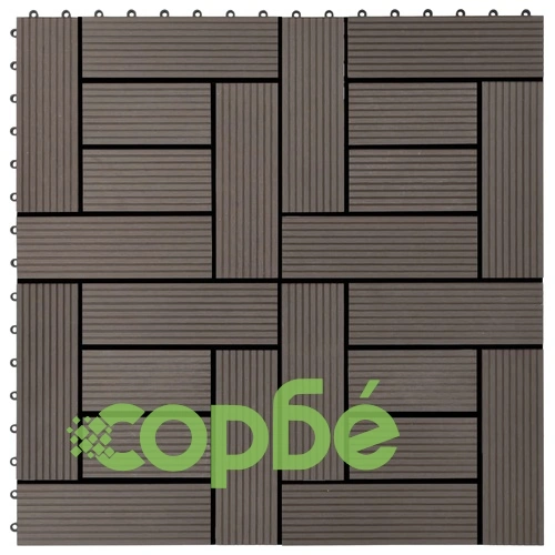 22 бр декинг плочки, 30x30 см, 2 кв.м., WPC, тъмнокафяви ➤ топ цена ➤ sorbe.bg