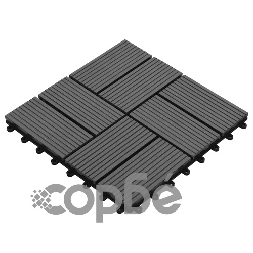 22 бр декинг плочки, 30x30 см, 2 кв.м., WPC, сиви ➤ топ цена ➤ sorbe.bg