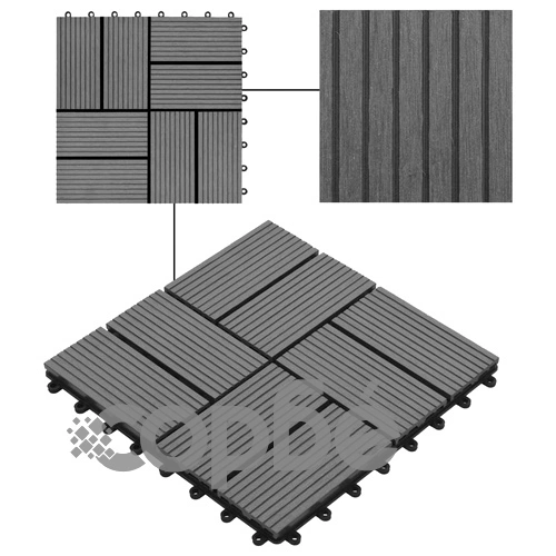 22 бр декинг плочки, 30x30 см, 2 кв.м., WPC, сиви ➤ топ цена ➤ sorbe.bg