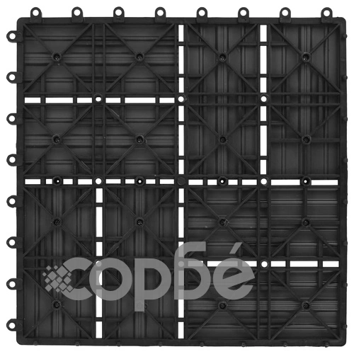 22 бр декинг плочки, 30x30 см, 2 кв.м., WPC, черни ➤ топ цена ➤ sorbe.bg