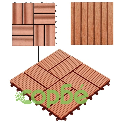 22 бр декинг плочки, 30x30 см, 2 кв.м., WPC, тиков цвят ➤ топ цена ➤ sorbe.bg