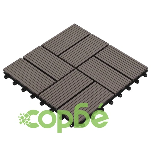 22 бр декинг плочки, 30x30 см, 2 кв.м., WPC, тъмнокафяви ➤ топ цена ➤ sorbe.bg