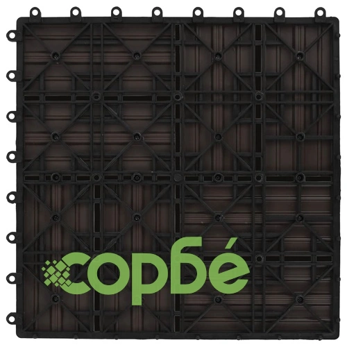 22 бр декинг плочки, 30x30 см, 2 кв.м., WPC, тъмнокафяви ➤ топ цена ➤ sorbe.bg