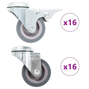 32 бр въртящи се колела с отвори за болт, 50 мм