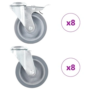 16 бр въртящи се колела с отвори за болт, 100 мм