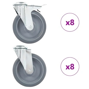 16 бр въртящи се колела с отвори за болт, 125 мм