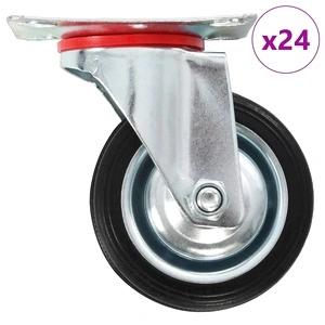 24 бр Въртящи се колела, 75 мм