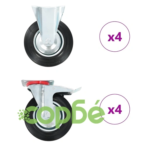 8 бр колела, 200 мм ➤ топ цена ➤ sorbe.bg