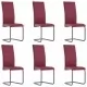 Конзолни трапезни столове, 6 бр, червени, изкуствена кожа