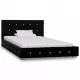 Легло с матрак от мемори пяна, черно, кадифе, 90x200 см